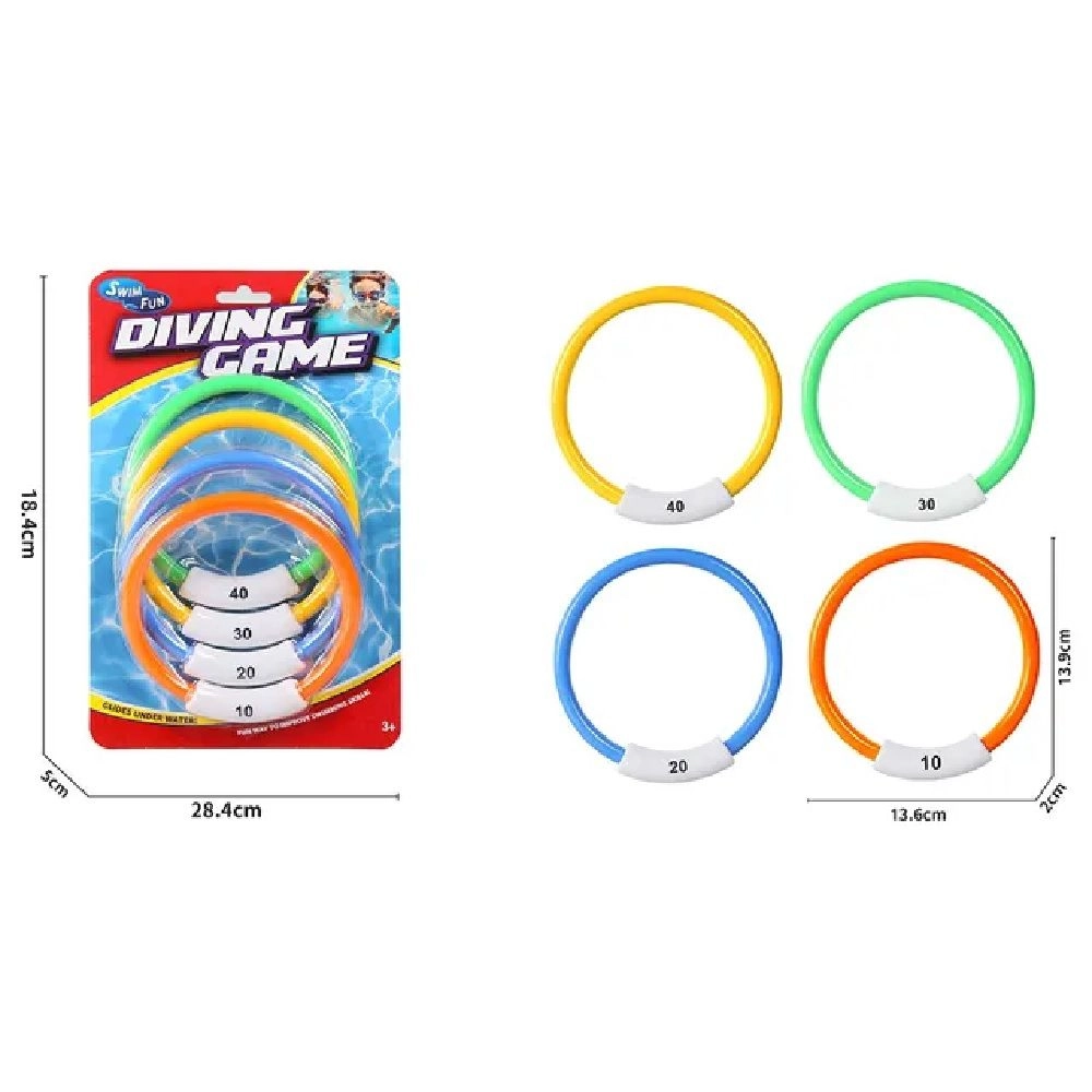 Diving Ring Toys - 4pcs Multi Colour