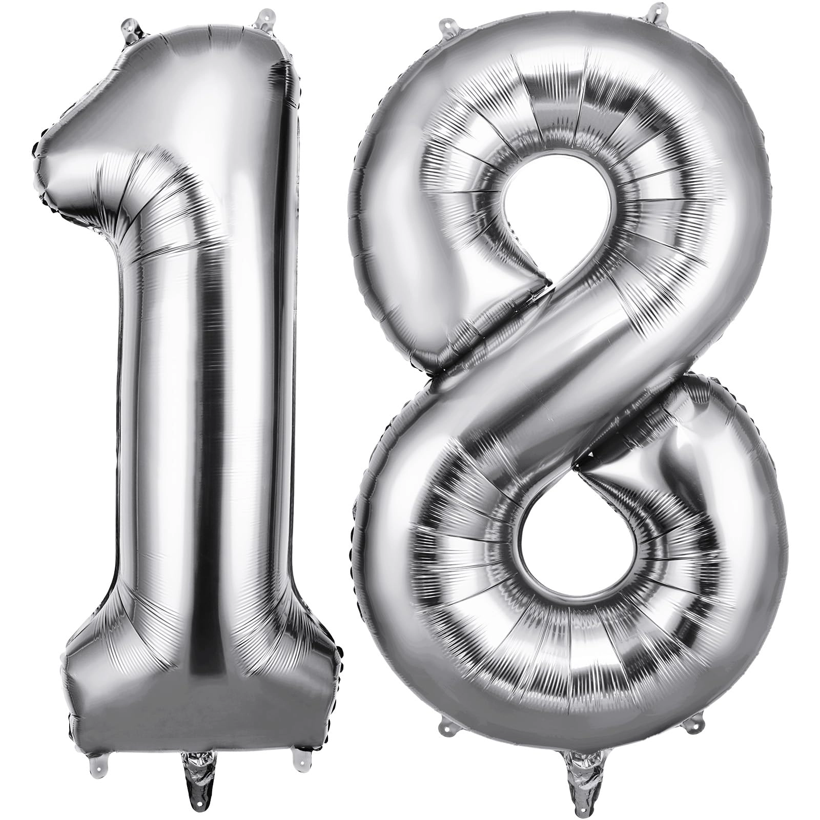 Number 18 Balloons - 2 x helium foil balloons Anniversary, Baby Shower, Birthday, Wedding