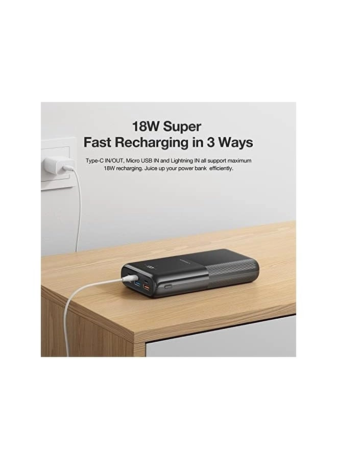 Portable Charger Power Bank - 30000mAh 22.5W QC 3.0 PD 20W 6-Port