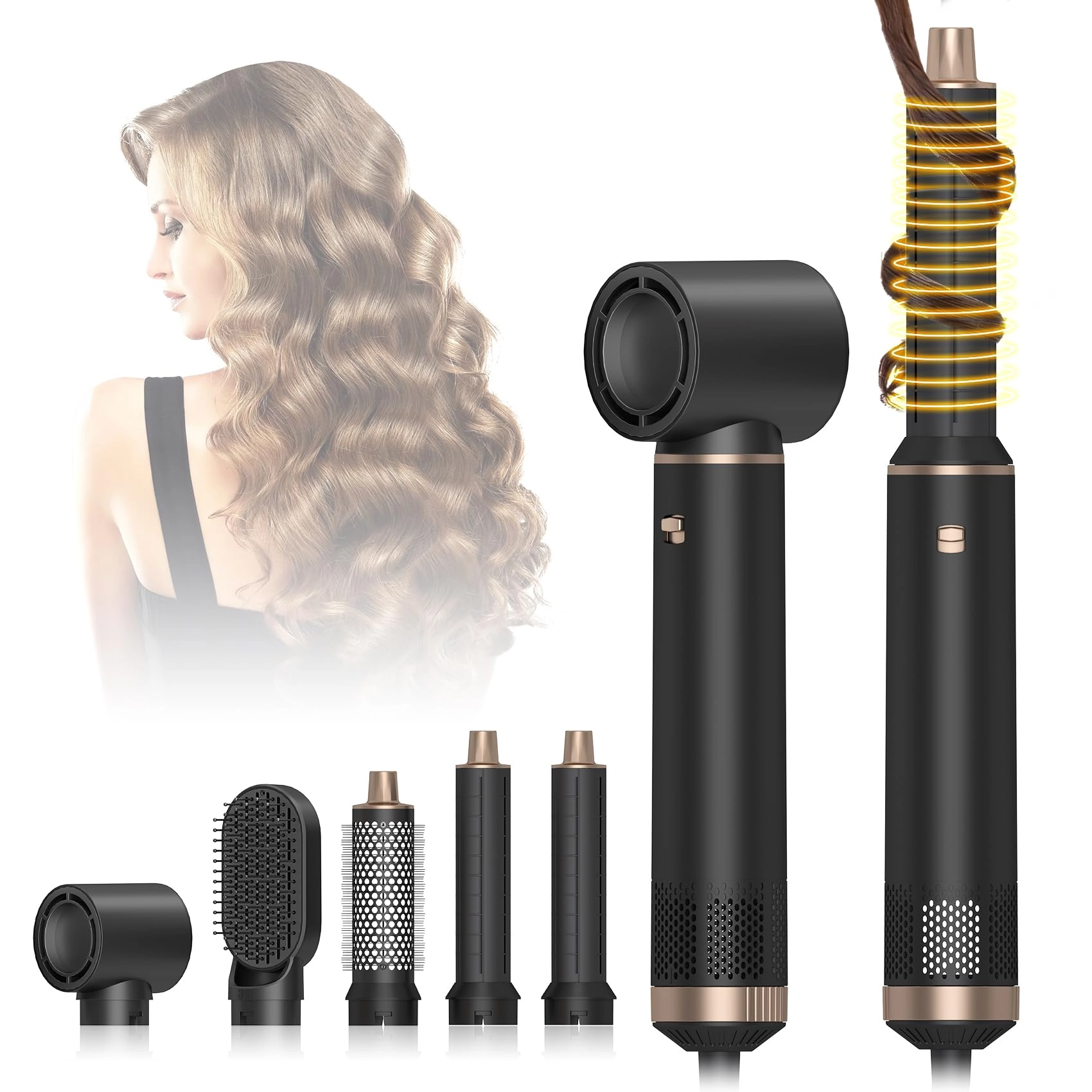 5 in 1 Hair Styler & Hot Air Brush - 800W Grey