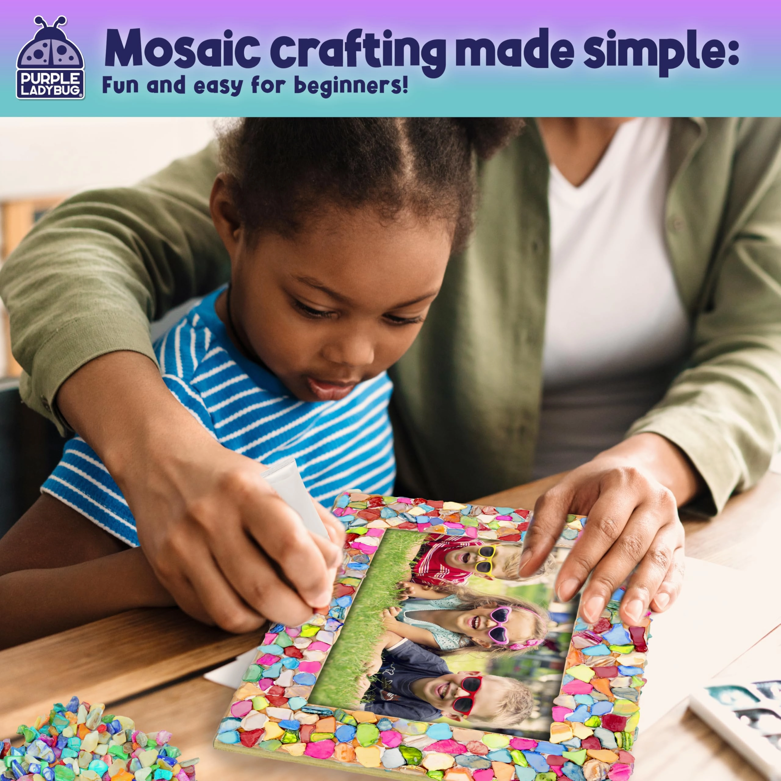 Decorate Your Own Mosaic Photo Frame - Colorful, Mosaic Shell 1