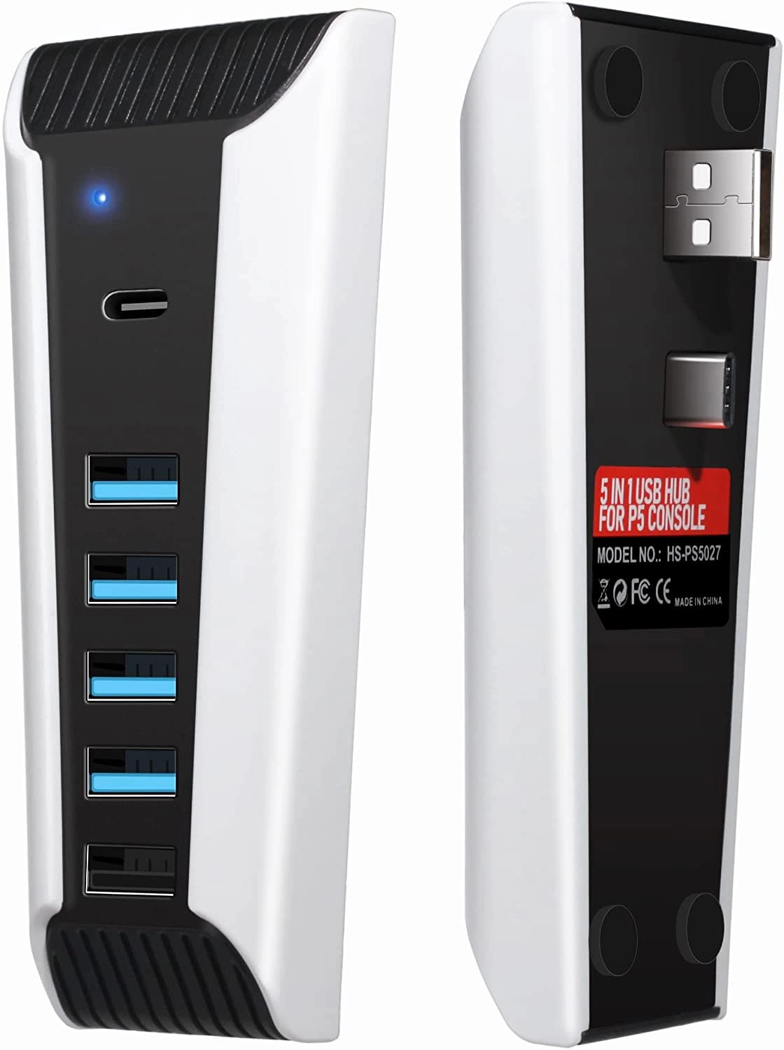 AQIDAP 5 Port USB Hub - PS5 4 USB 1 Type C