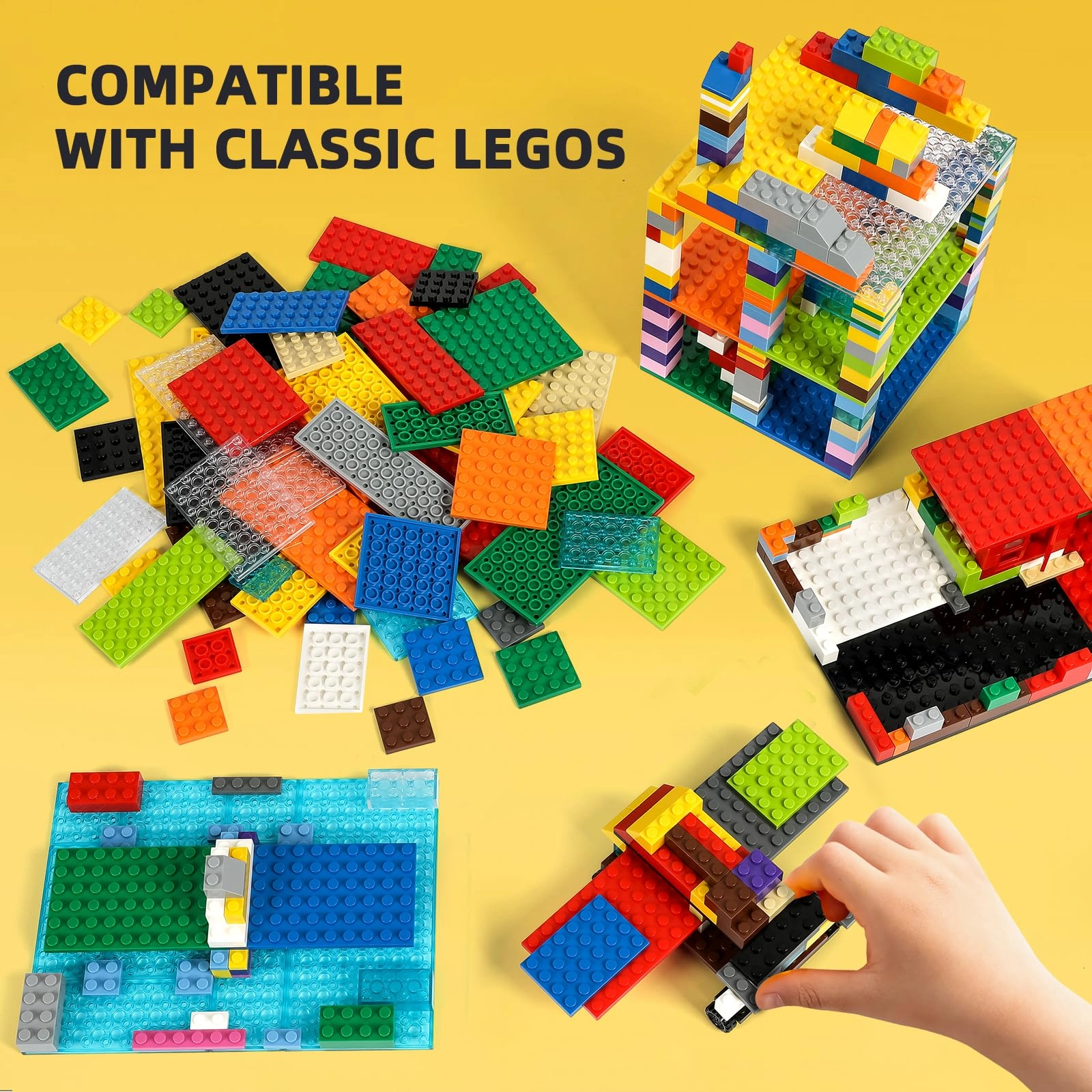 Small Building Plates - Plastic Small Flat Baseplates 150