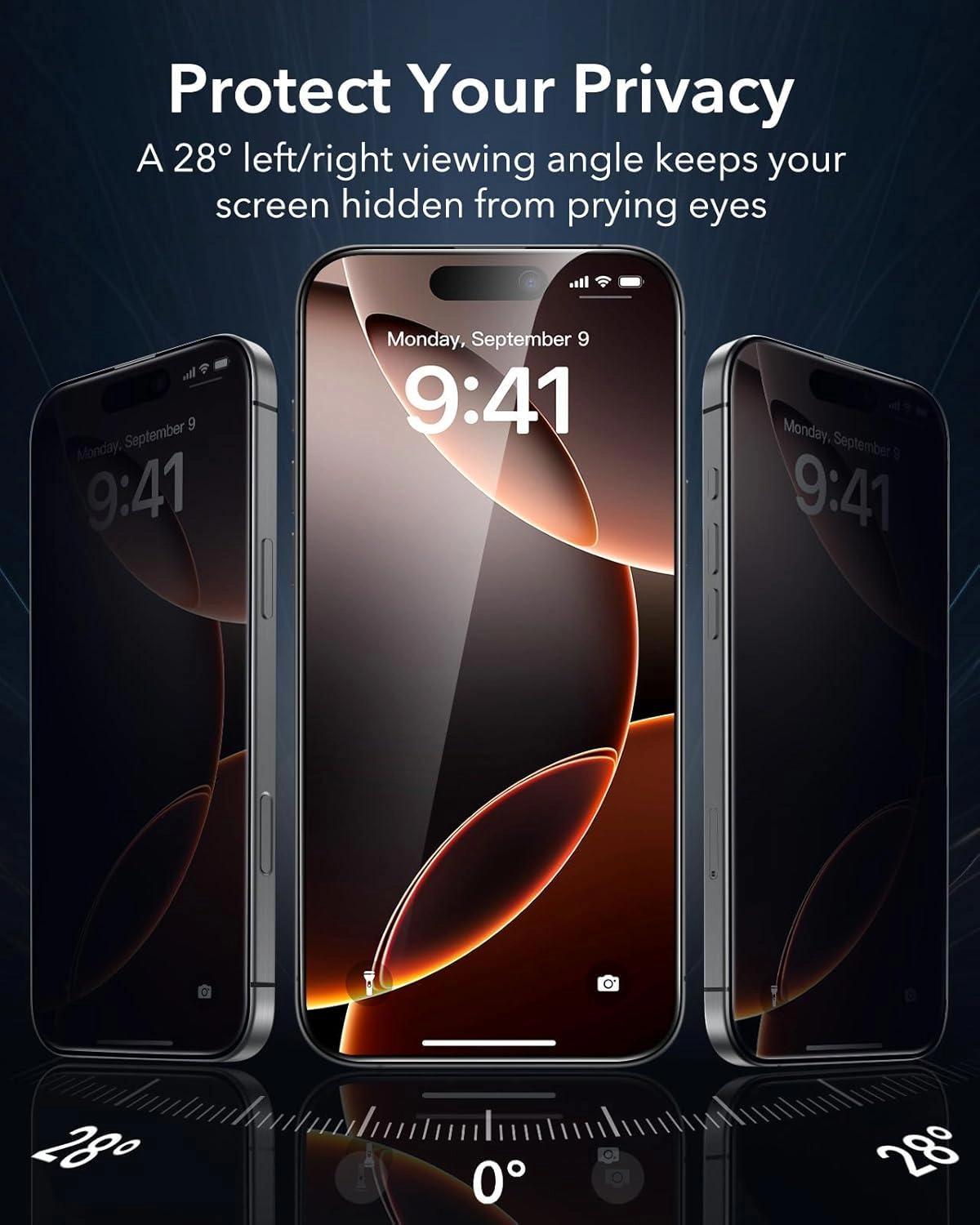 Privacy Tempered Glass Screen Protector for iPhone 17