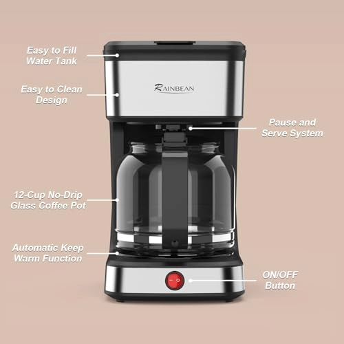 Clear CM251 - 12-Cup Removable Filter Glass Carafe Heated Base