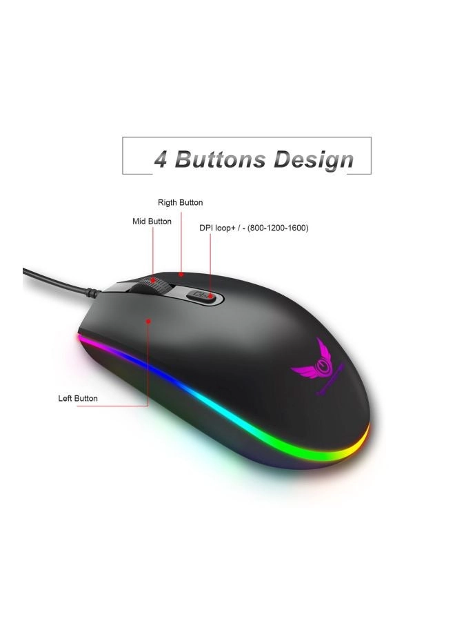 A867 RGB Backlit Optical Gaming Mouse - Wired