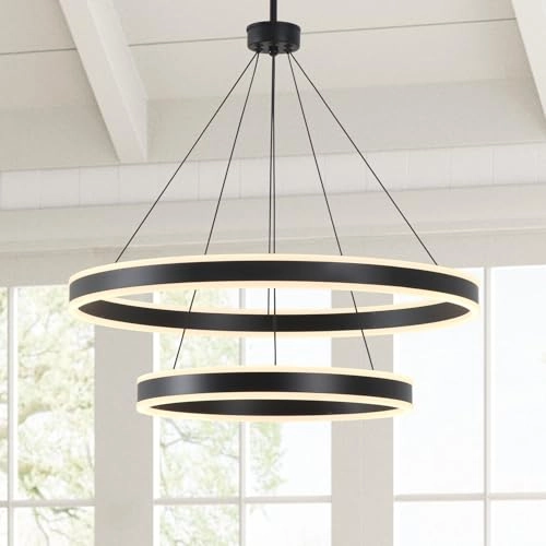 2 Lights Rings Chandelier - 76 inches