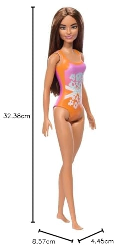 Barbie Fashion & Beauty Beach Doll - Orange Swimsuit Ages 3+