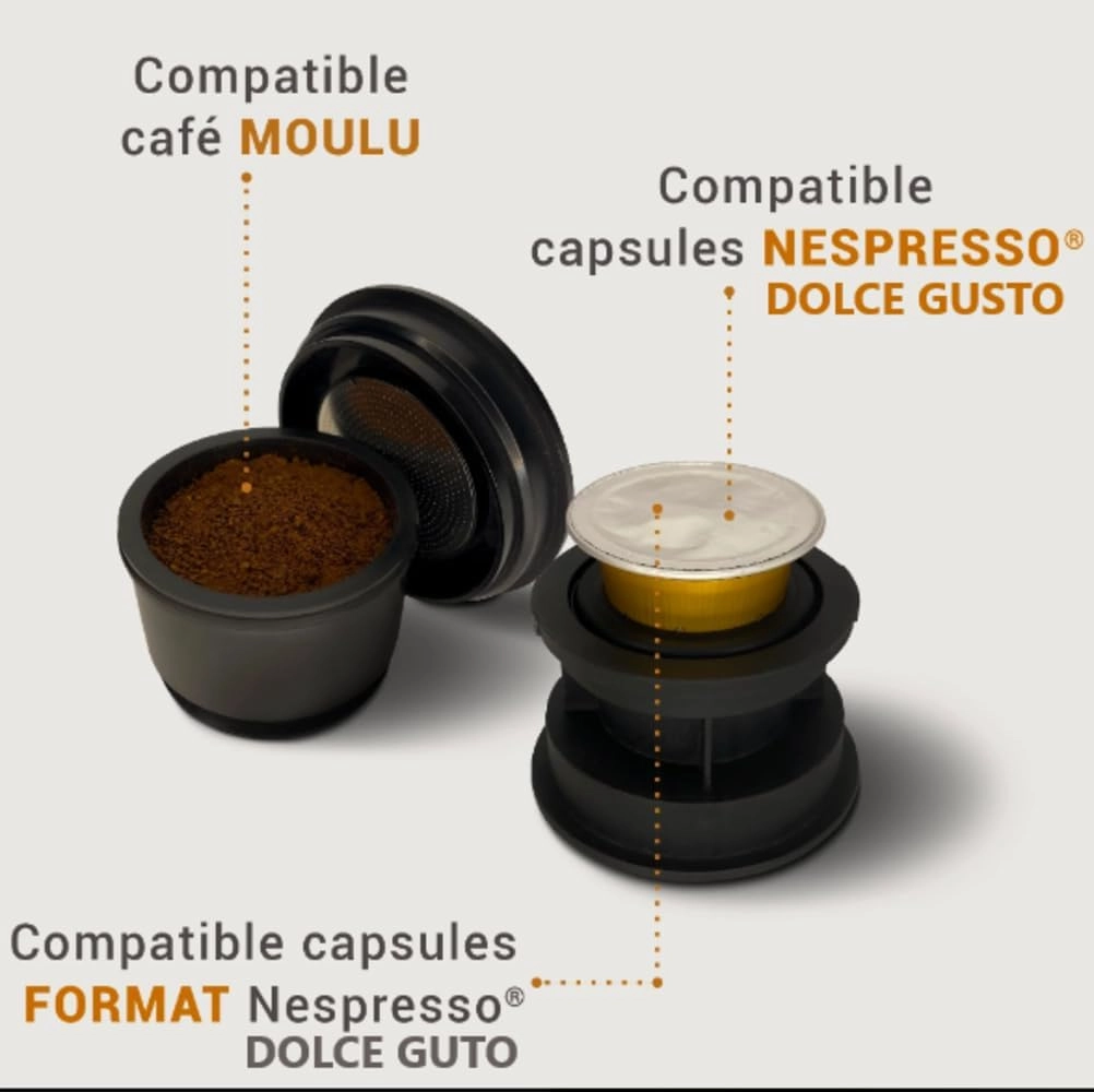 Mini Coffee Maker - 3-in-1 USB Rechargeable 12V Car Adapter