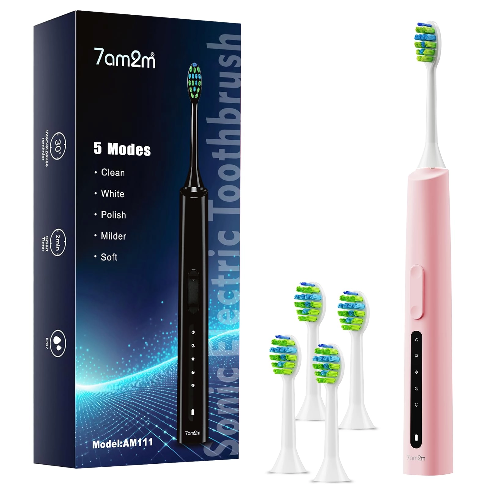 Sonic Electric Toothbrush - 40000VPM 5 Modes 4 Brush Heads