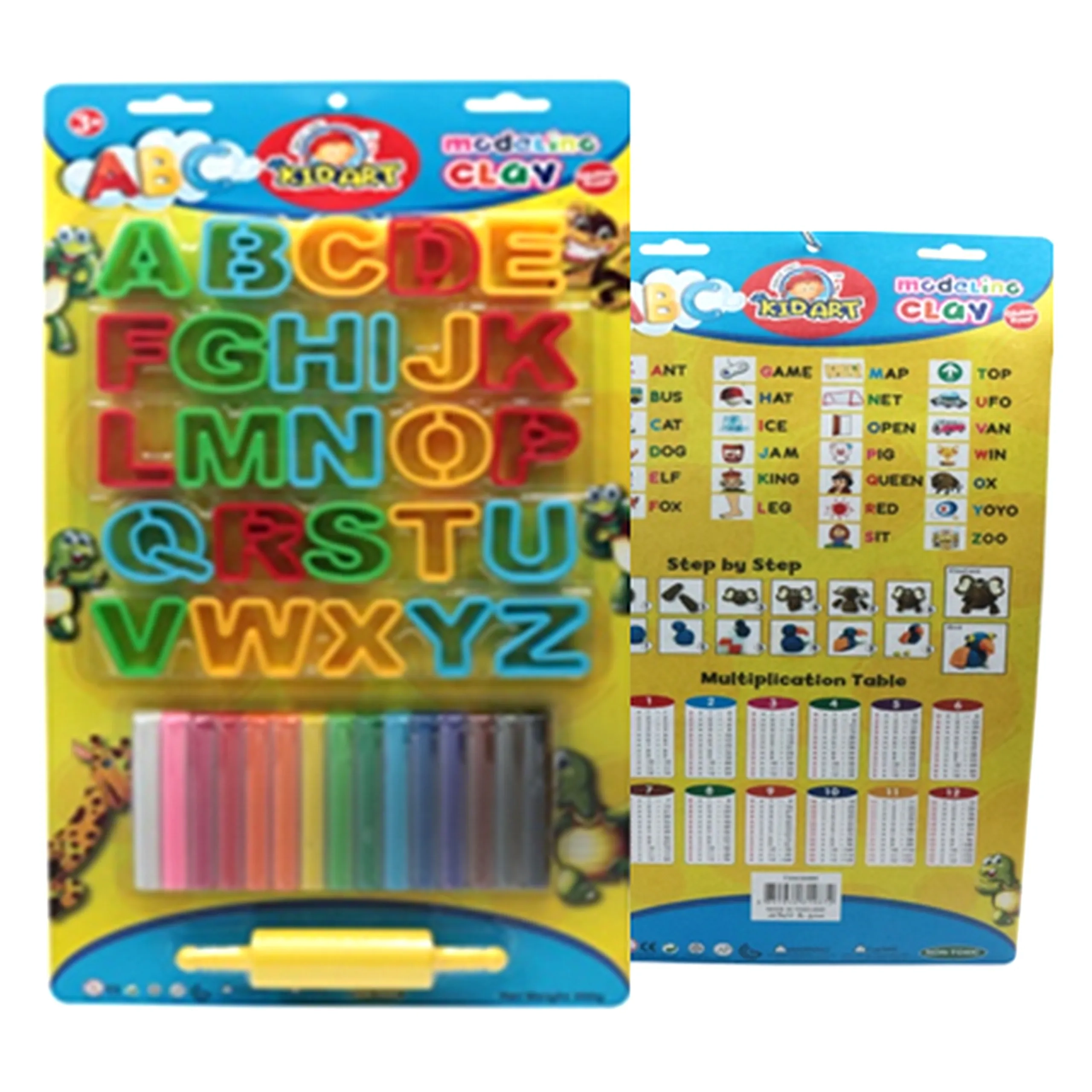 Kidart Modelling Clay - 15 Colors 26 Alphabet & Roller Molds