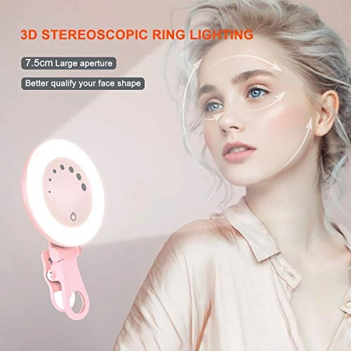 Selfie Ring Light - Clip Dimmable USB