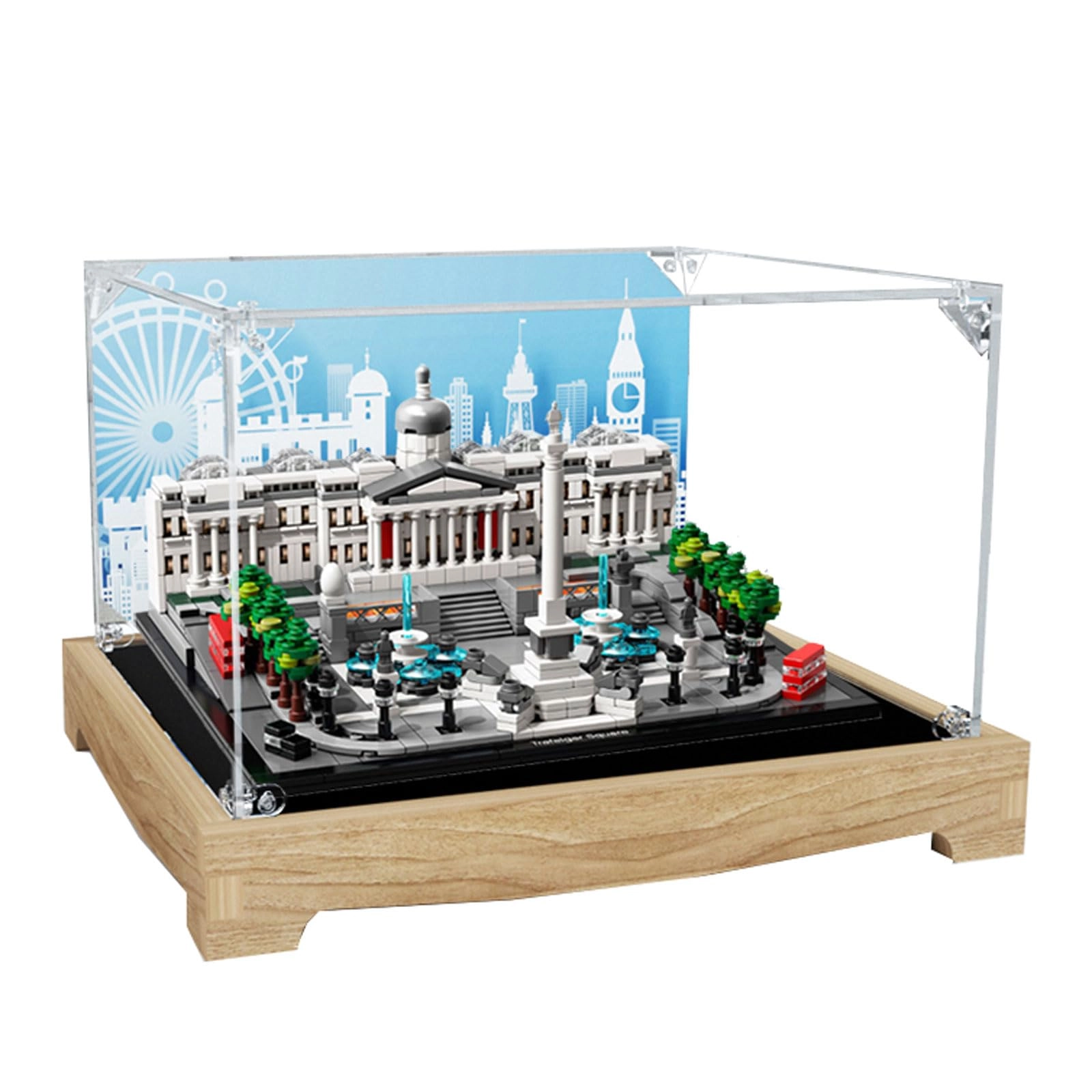 TIANQING Acrylic Dustproof Case for Lego 21045 Architecture Model - 27 x 24 x 16 cm