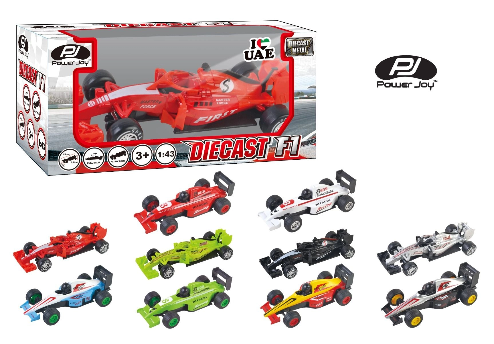 Power Joy Vroom Vroom Diecast Metal - F1 - 1:43 1pc