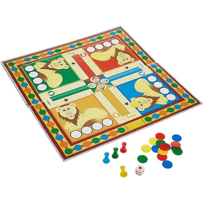 Snakes And Ladders Ludo - Double-sided Multicolor