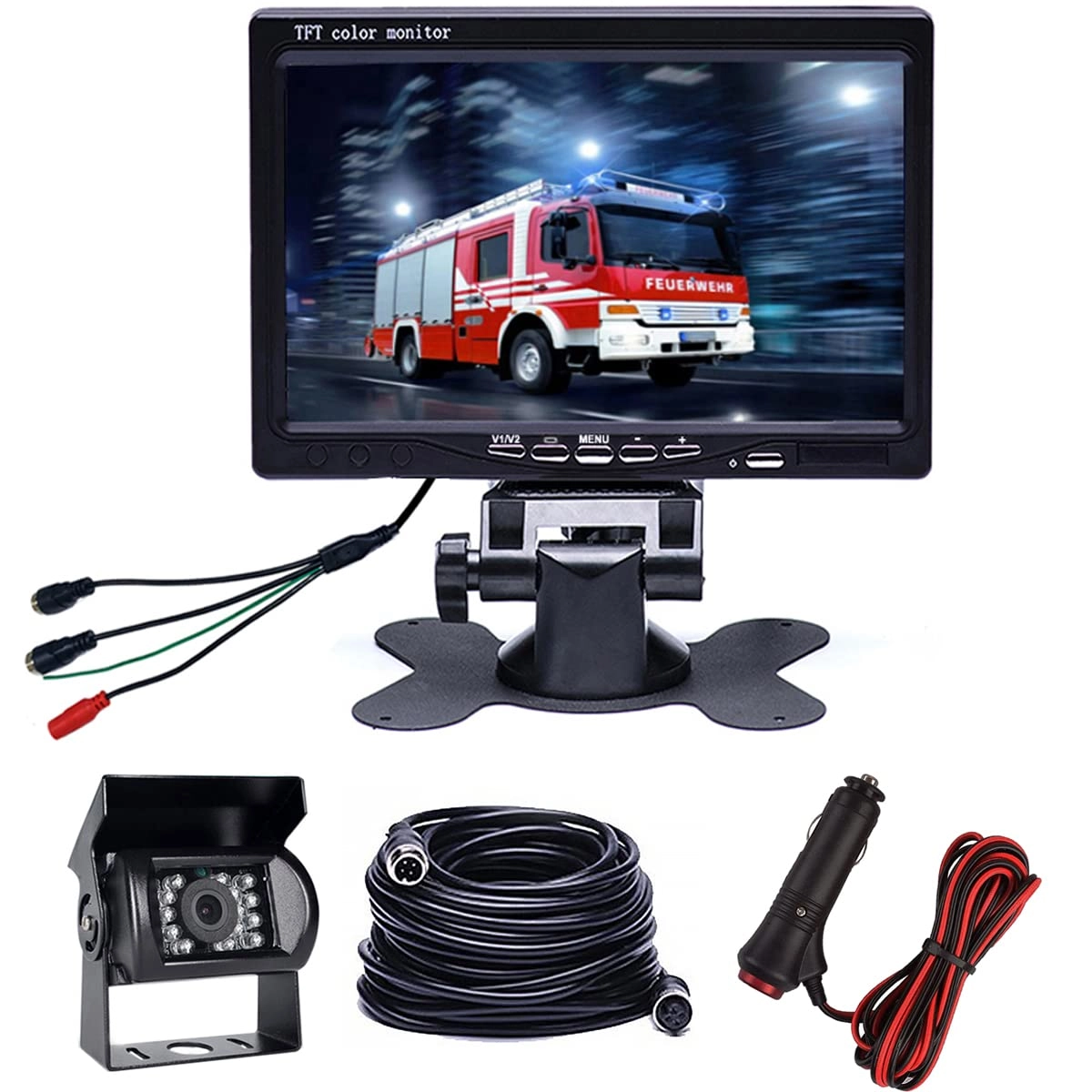 Backup Camera - 720P Night Vision + AHD Monitor - 7 inch Bluetooth
