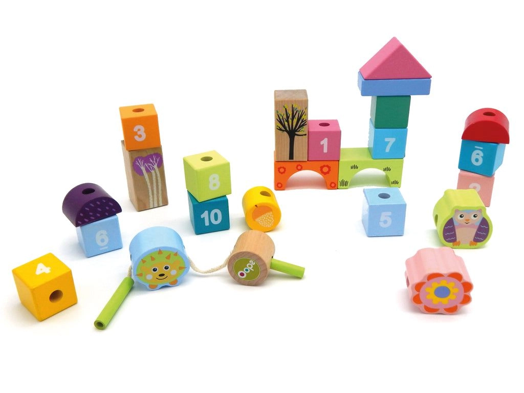 THREAD & PLAY NUMBERS - 18m+ 24 pieces