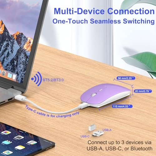 Rechargeable Silent Slim Mouse - Bluetooth