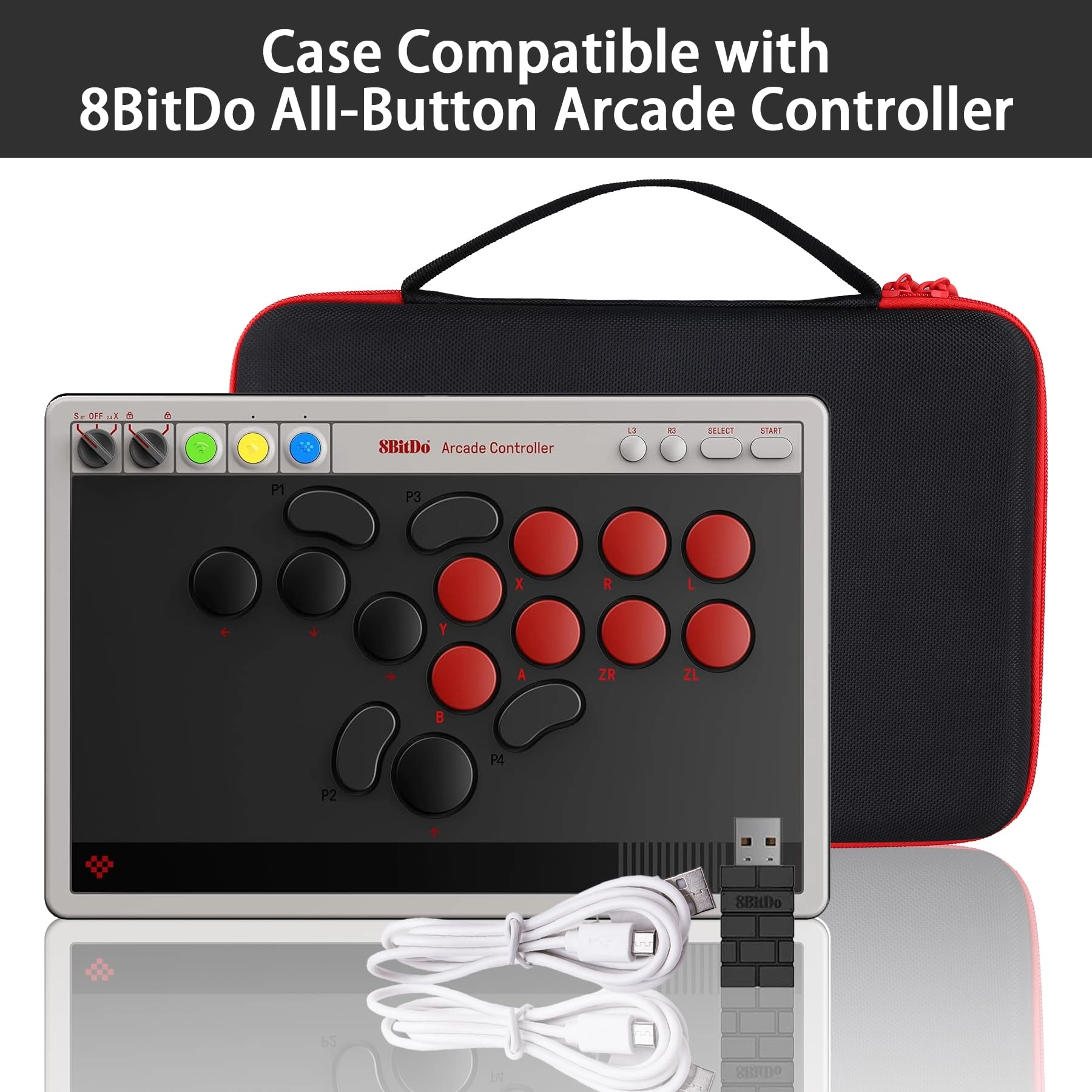 8BitDo All-Button Arcade Case - Switch & Windows