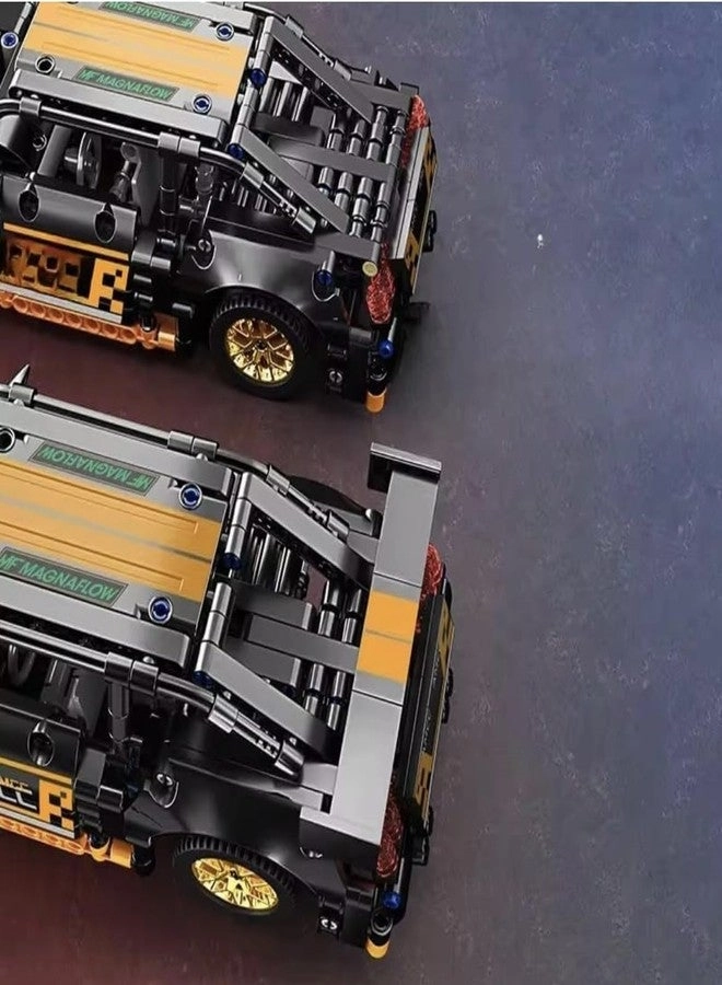 Pull Back Racing Car - 1:18 520pcs Orange Mustang