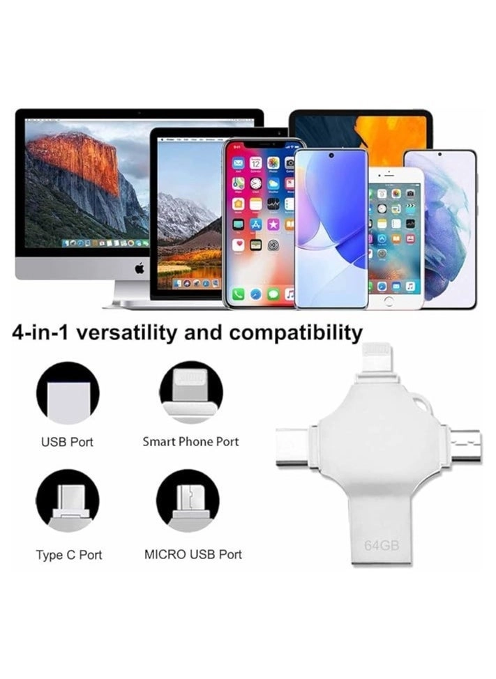 USB Flash Drive - USB-A USB-C Micro-USB Lightning 64GB