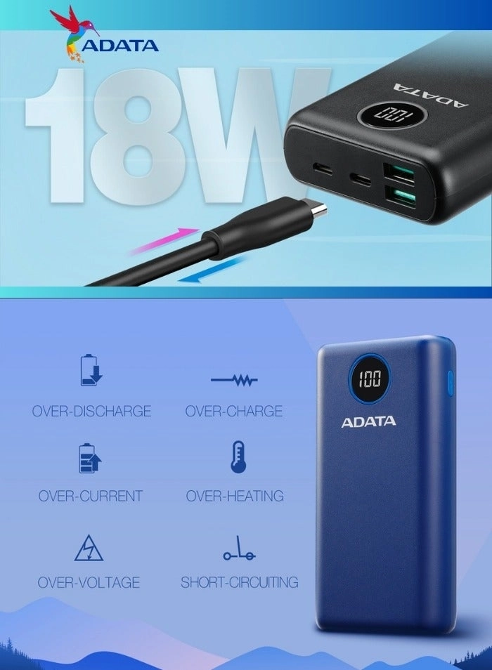 P20000QCD - 20000 mAh 18 W