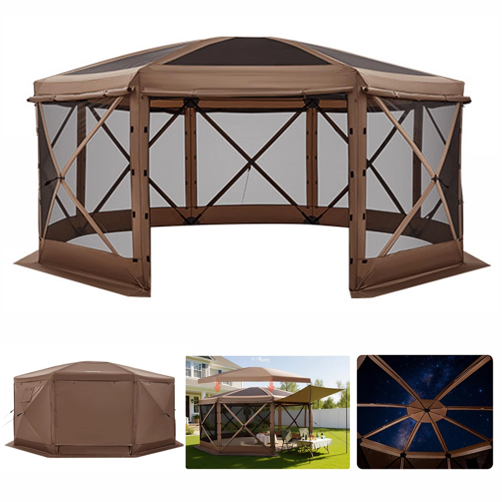 Vevor Pop up Gazebo Screen Tent - 188 Square Feet