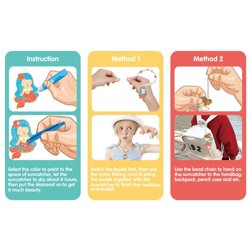 DIY Crystal Pendant Making & Coloring Set - XL Princess