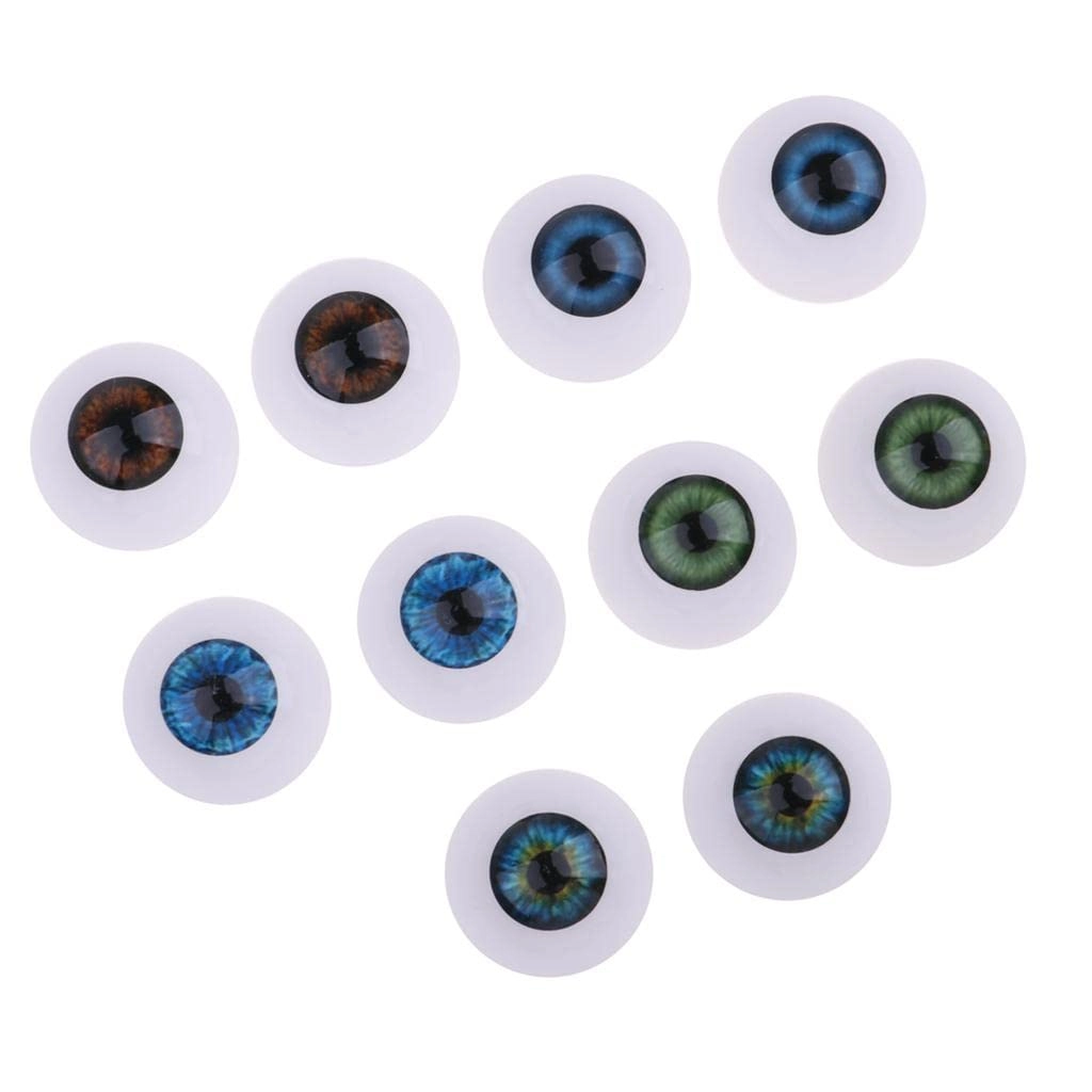F Fityle Realistic Human Eyes - 24 mm 5 Pairs