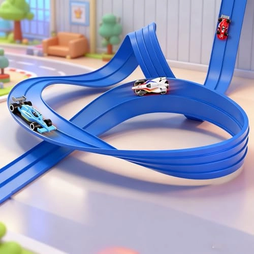 Flex Tracks Race Cars - 1 x rail 4 x Cars 16 x accessories