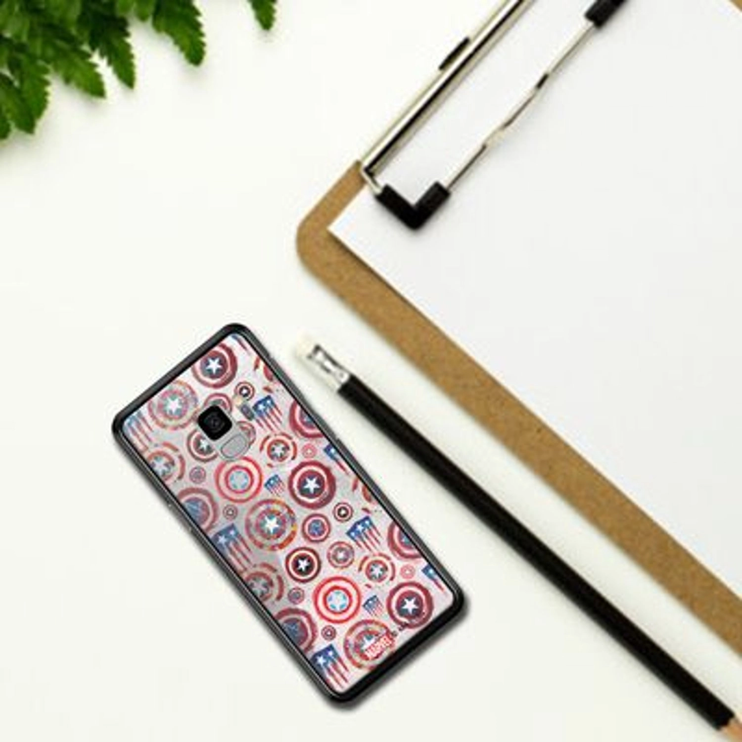 Captain'S Shield Back Case TPU Bumper Case + Tempered Glass Back for Galaxy S9