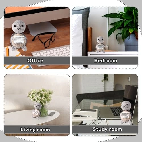 Positive Turtle 10 cm Crochet - Grey Mini