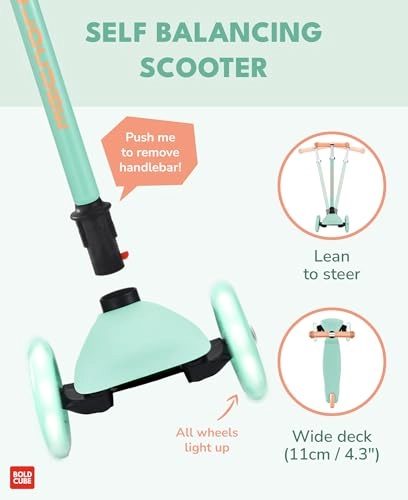 Teeny Fold 3-Wheel Kick Scooter – LED Foldable