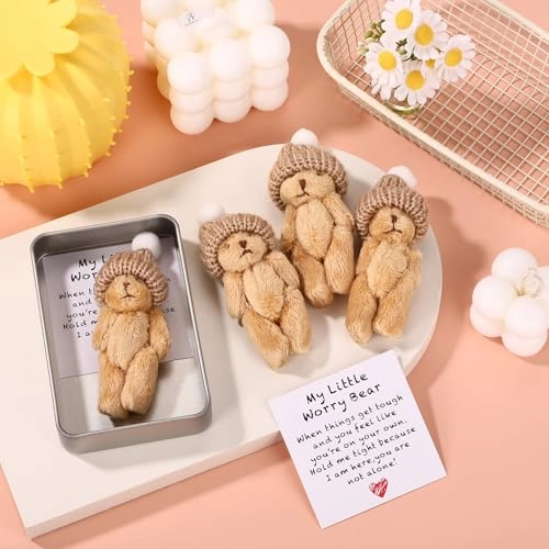 Mini Bear 9 cm Plush Brown - 4 Set