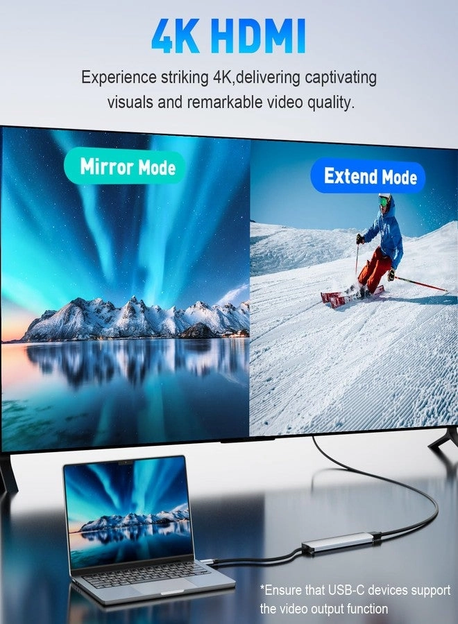 USB C Hub - 7 in 1 4K HDMI 100W PD