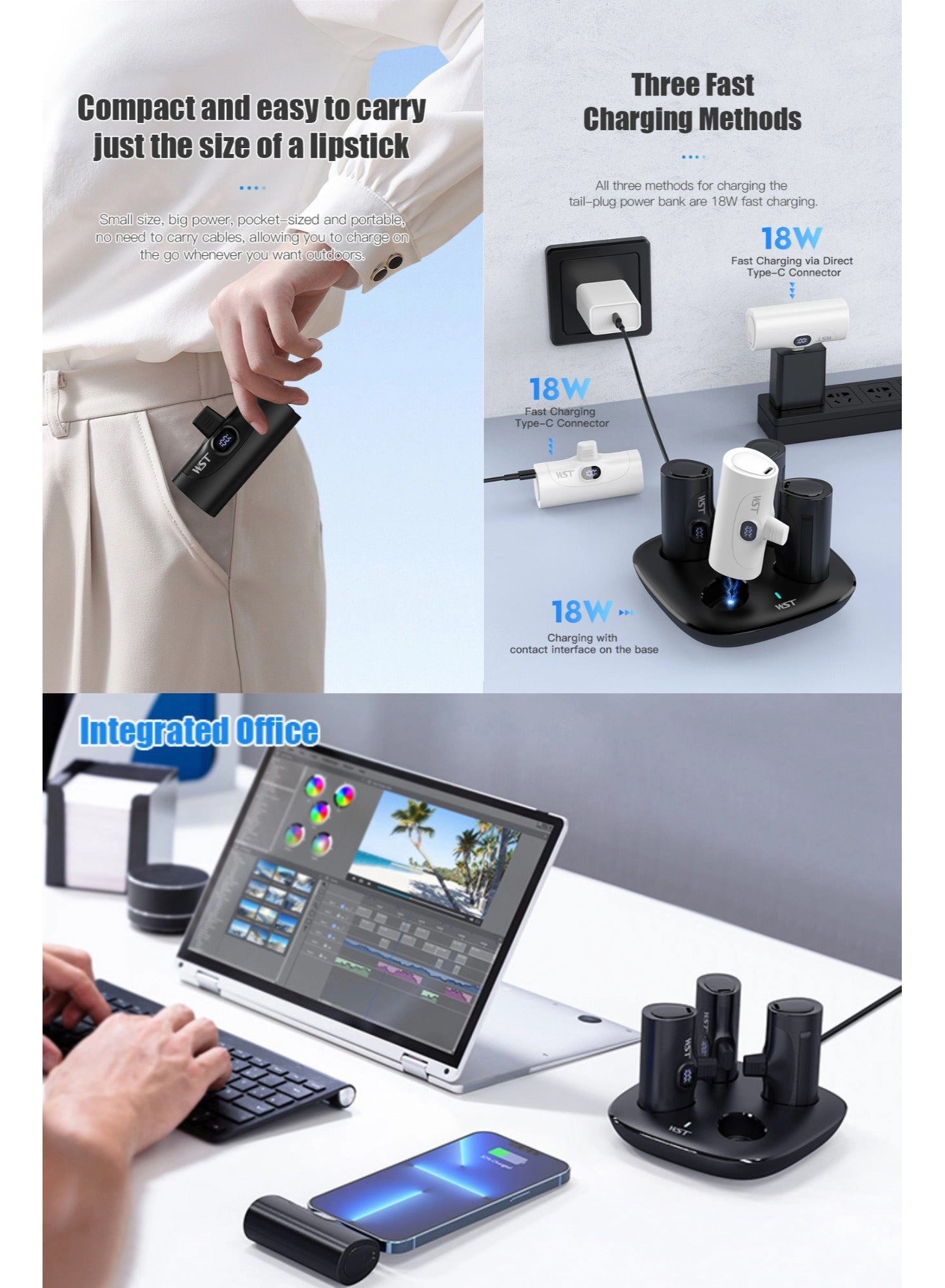 Portable Powerbank - 5000 Watt-hour 20 W 2 USB-C