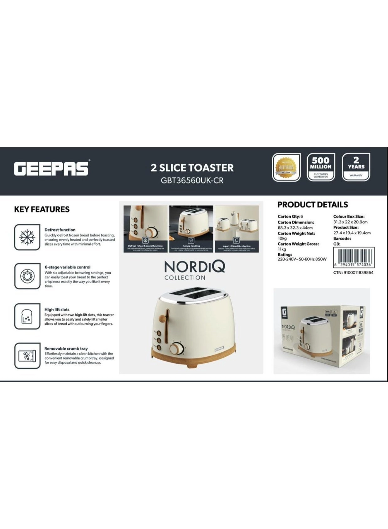 GBT36560UK-CR - 2 Slices