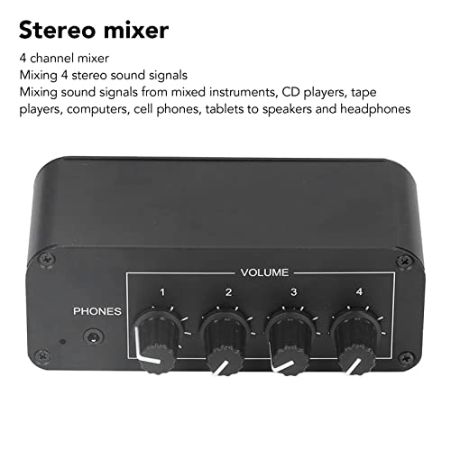 Stereo Sound Mixer - 4 Channel RCA Input and Output