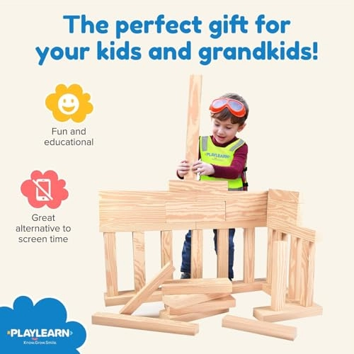 Foam Wooden Beam Building Blocks - 24 pcs