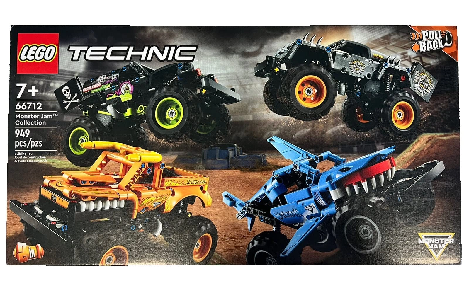 LEGO Monster Jam Technic Collection (66712) - 2-in-1 Pull Back Monster Trucks