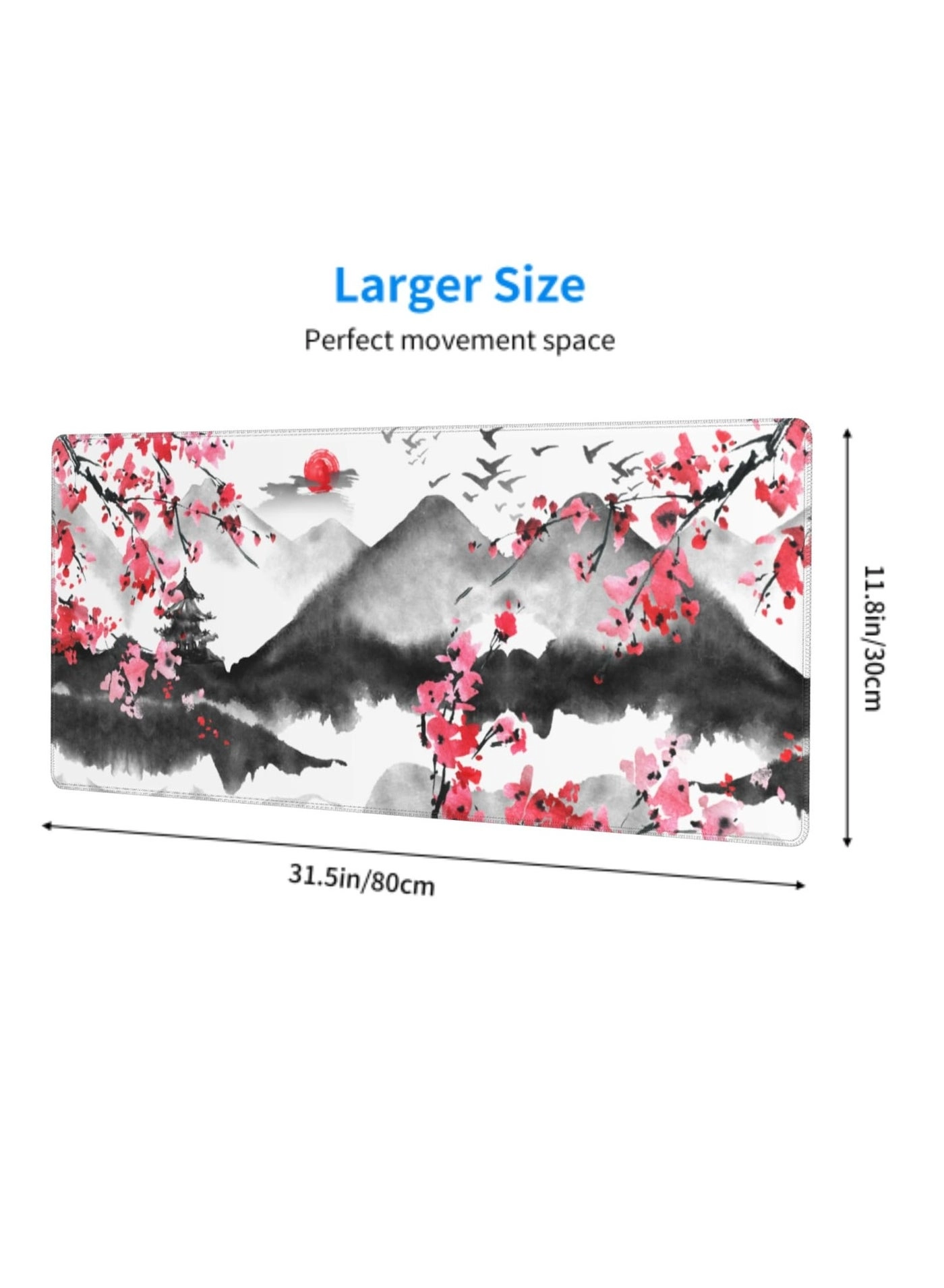 Japanese Cherry Blossom XL Polyester Gaming Mouse Pad - 80x30 cm