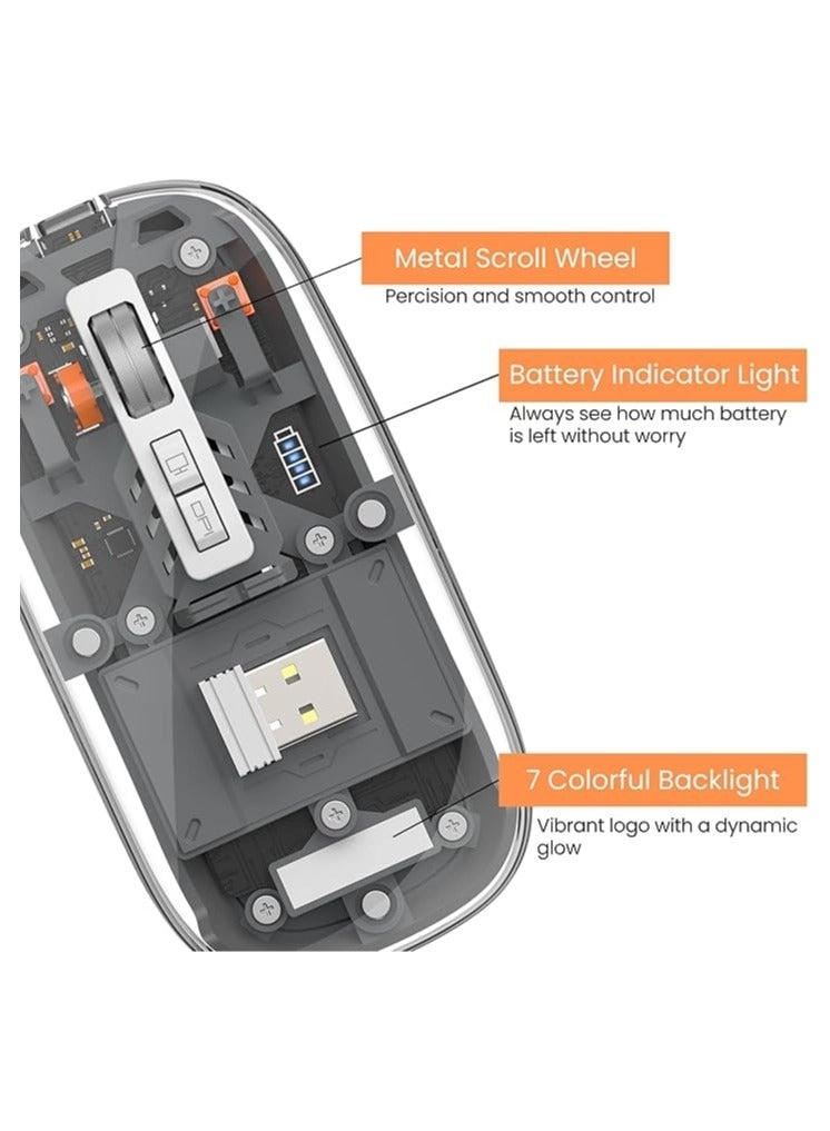 Crystal Transparent Magnetic Mouse - Wireless