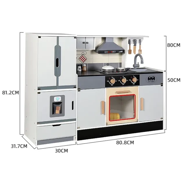 Kids Wooden Refrigerator C model kitchen Playset (GB-MNS19033)