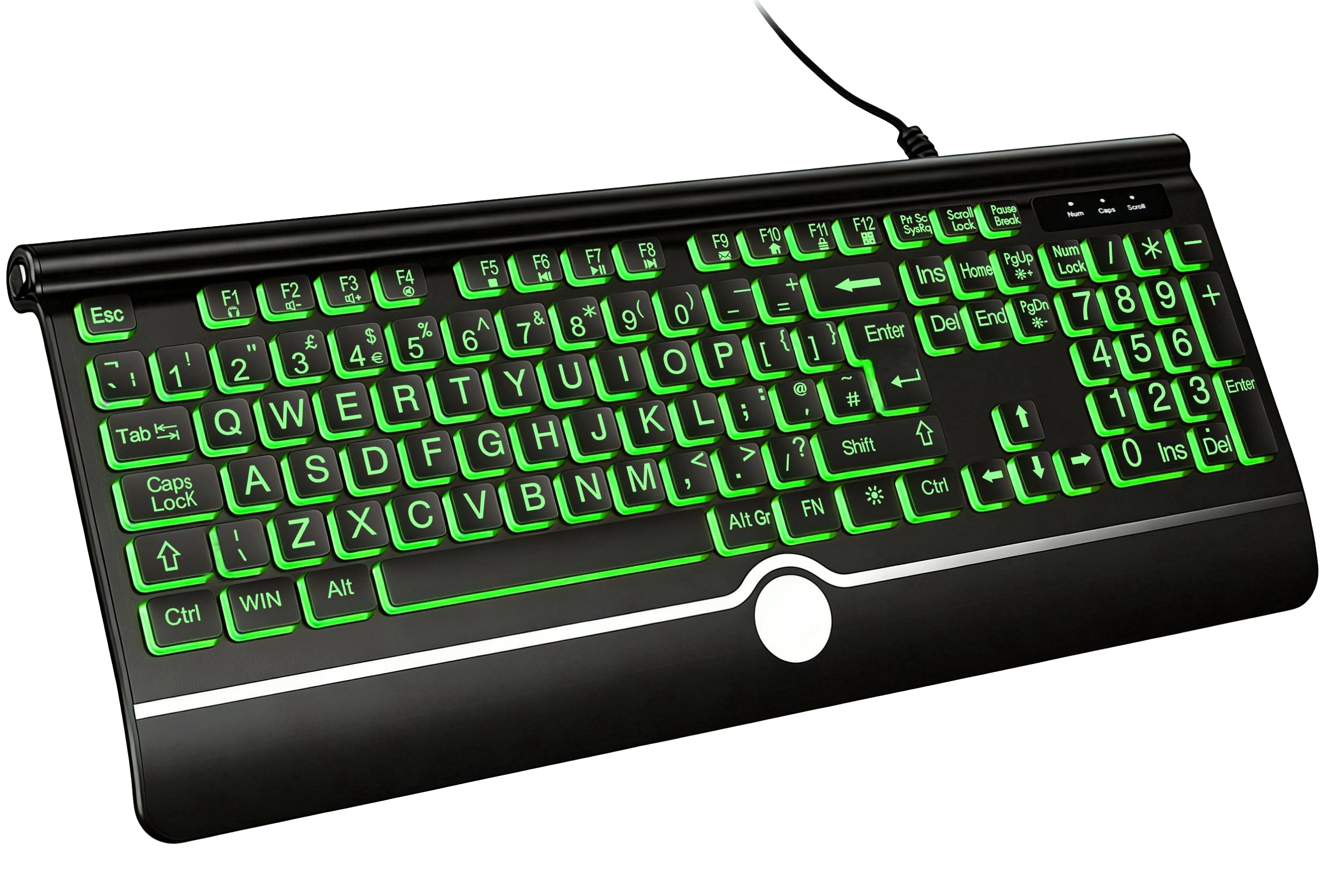 dhkbl Large Print Backlit Keyboard - UK Wired