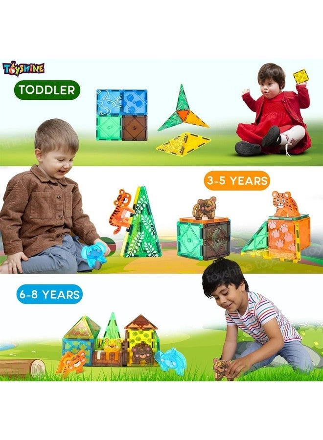 Jungle Theme Magnetic Tiles - Animals 27 pcs