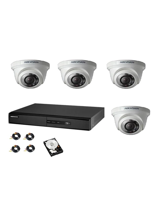 Turbo HD-DVR - 4 Channel + Turbo Full HD Camera - 2 MP Indoor Night Vision + Cable Roll - 20 Meters + Power Supply - 4 Channel