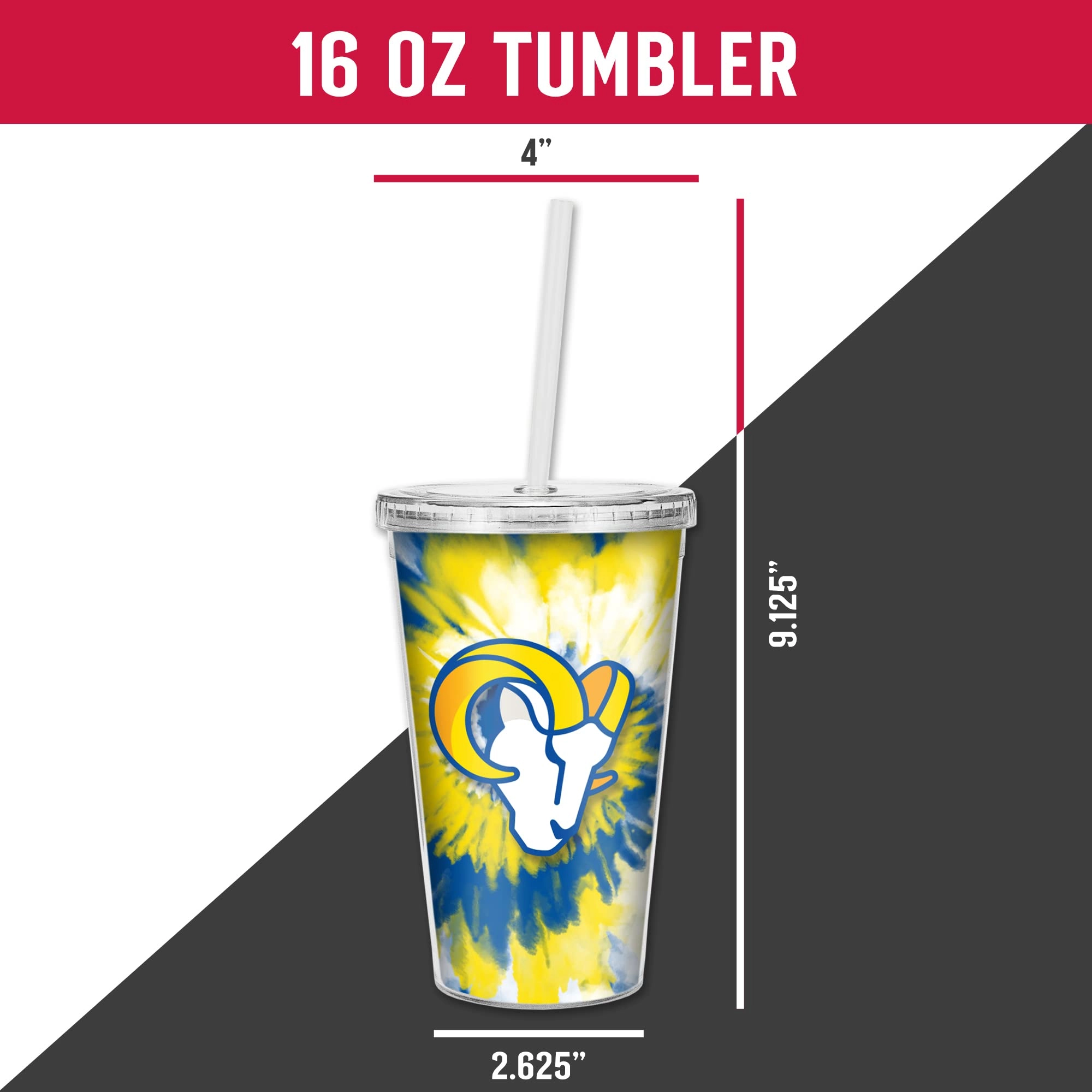 NFL Football Metallic Tie Dye Tumbler - 473ml