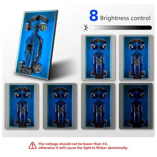 Display Wallboard - RGB Colorful LED Lights Compatible with Lego Technic Racing F1 42206