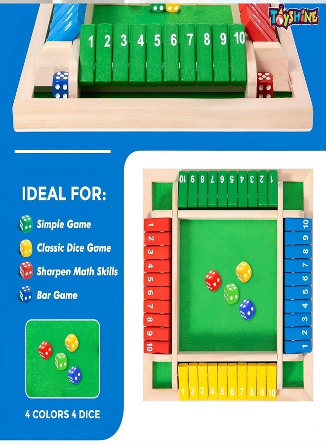 Shut The Box - Wooden 4 Dice