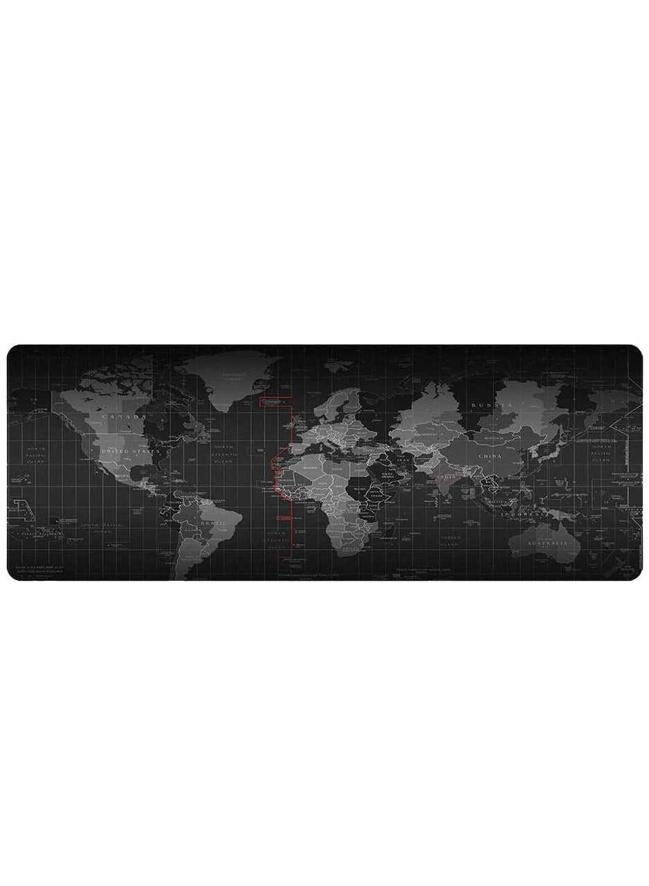 Rubik World Map Design XXL Rubber Gaming Mouse Pad - 90x40 cm
